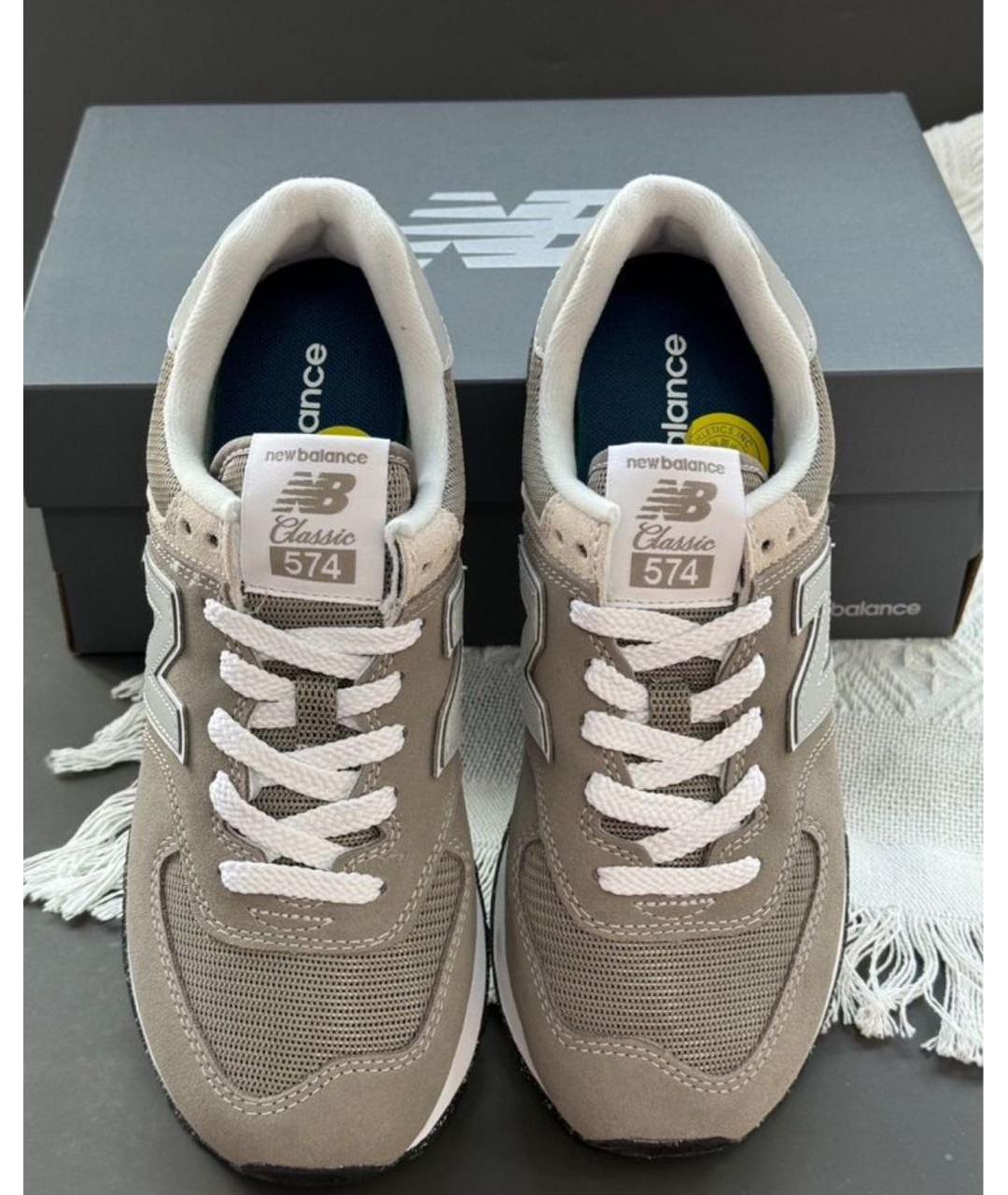 NEW BALANCE Бежевые замшевые кроссовки, фото 5