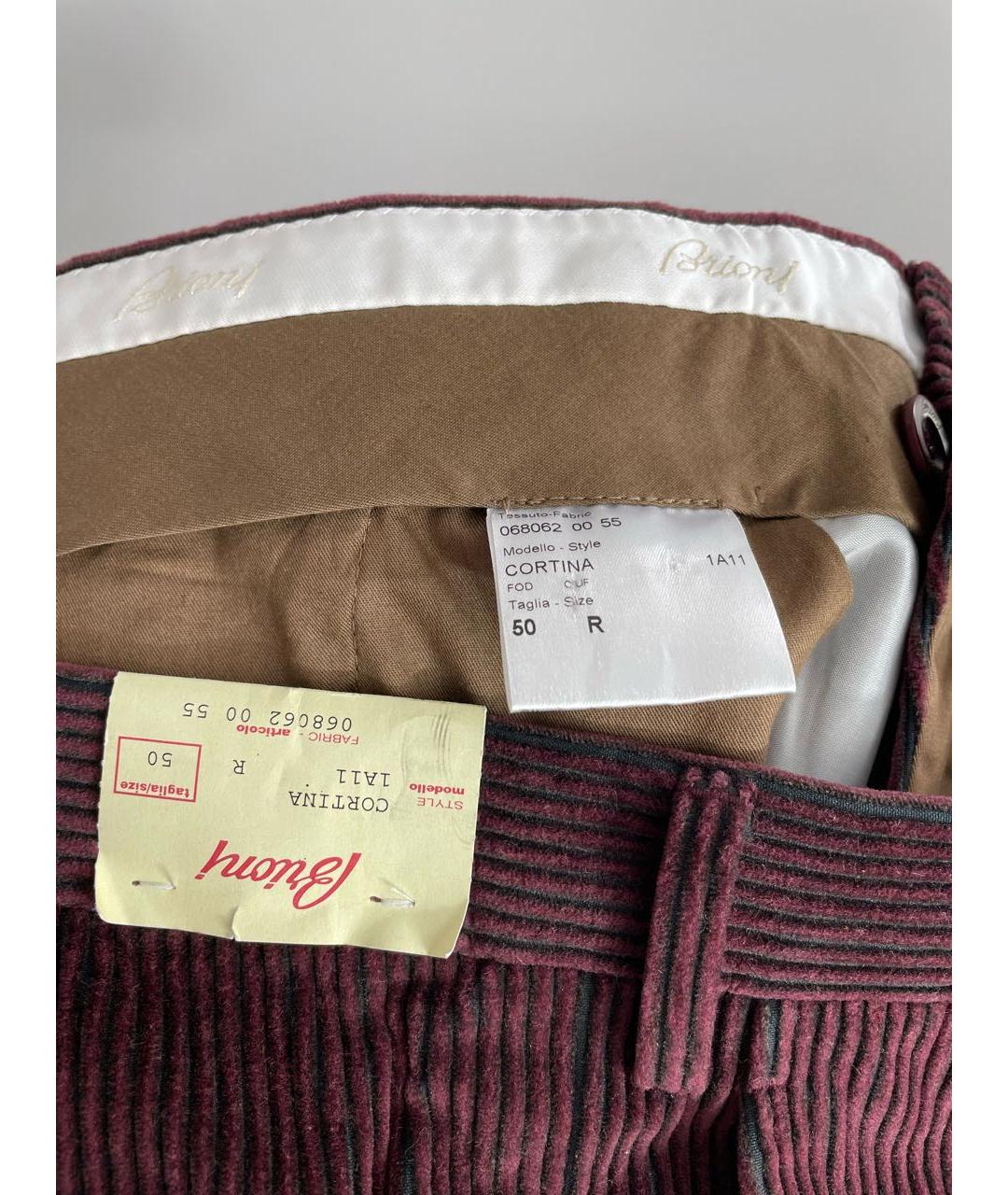 BRIONI Бордовые хлопковые брюки чинос, фото 5