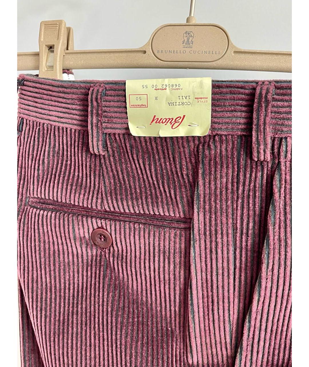 BRIONI Бордовые хлопковые брюки чинос, фото 4
