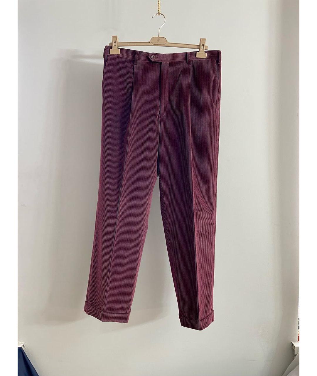 BRIONI Бордовые хлопковые брюки чинос, фото 7