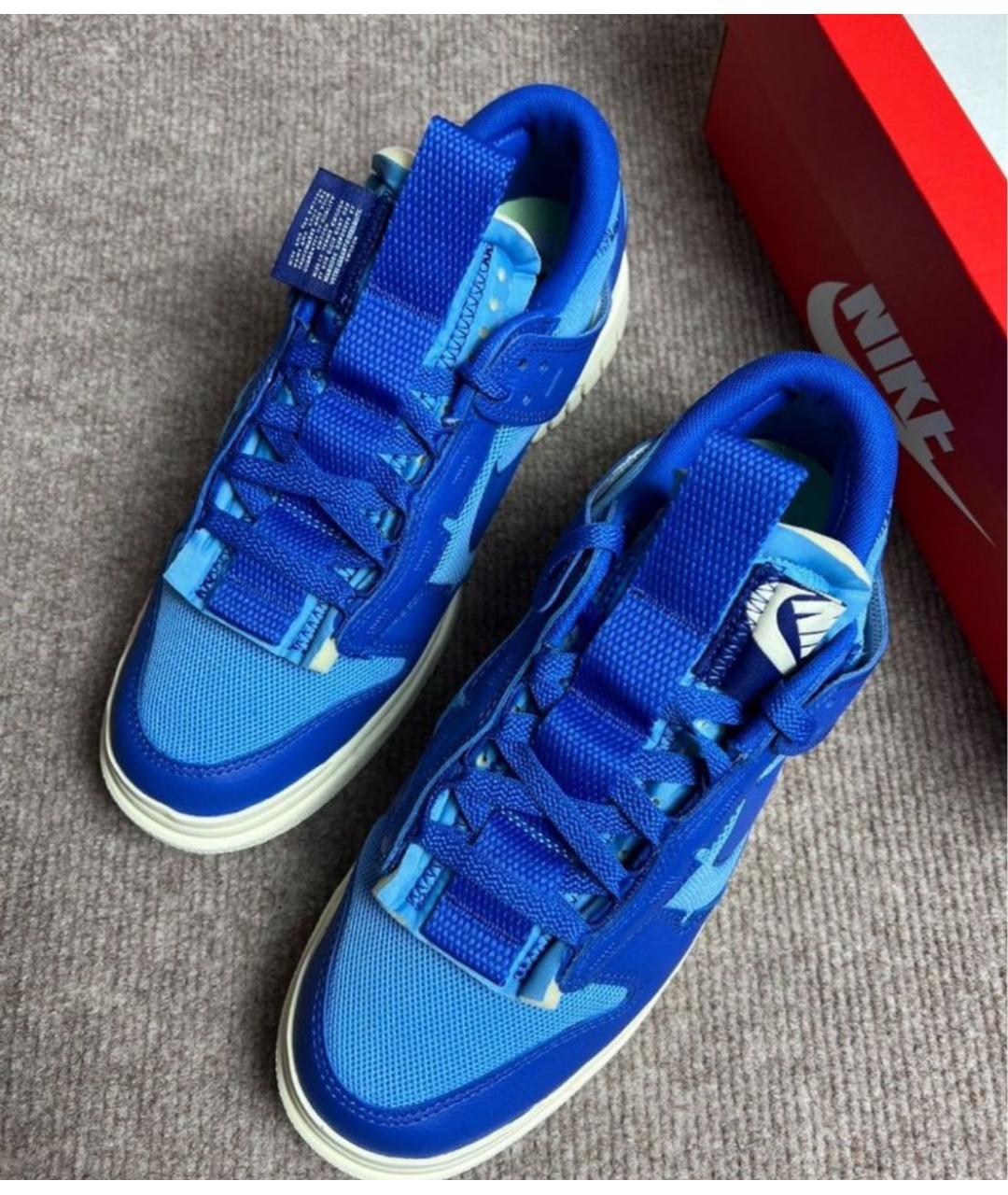 NIKE Синие текстильные низкие кроссовки / кеды, фото 5