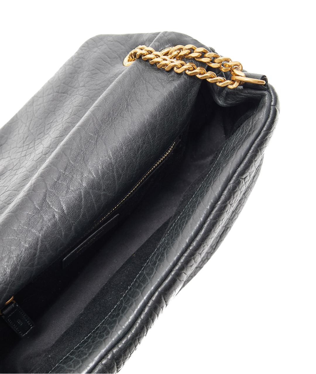 LOUIS VUITTON Черная кожаная сумка через плечо, фото 7