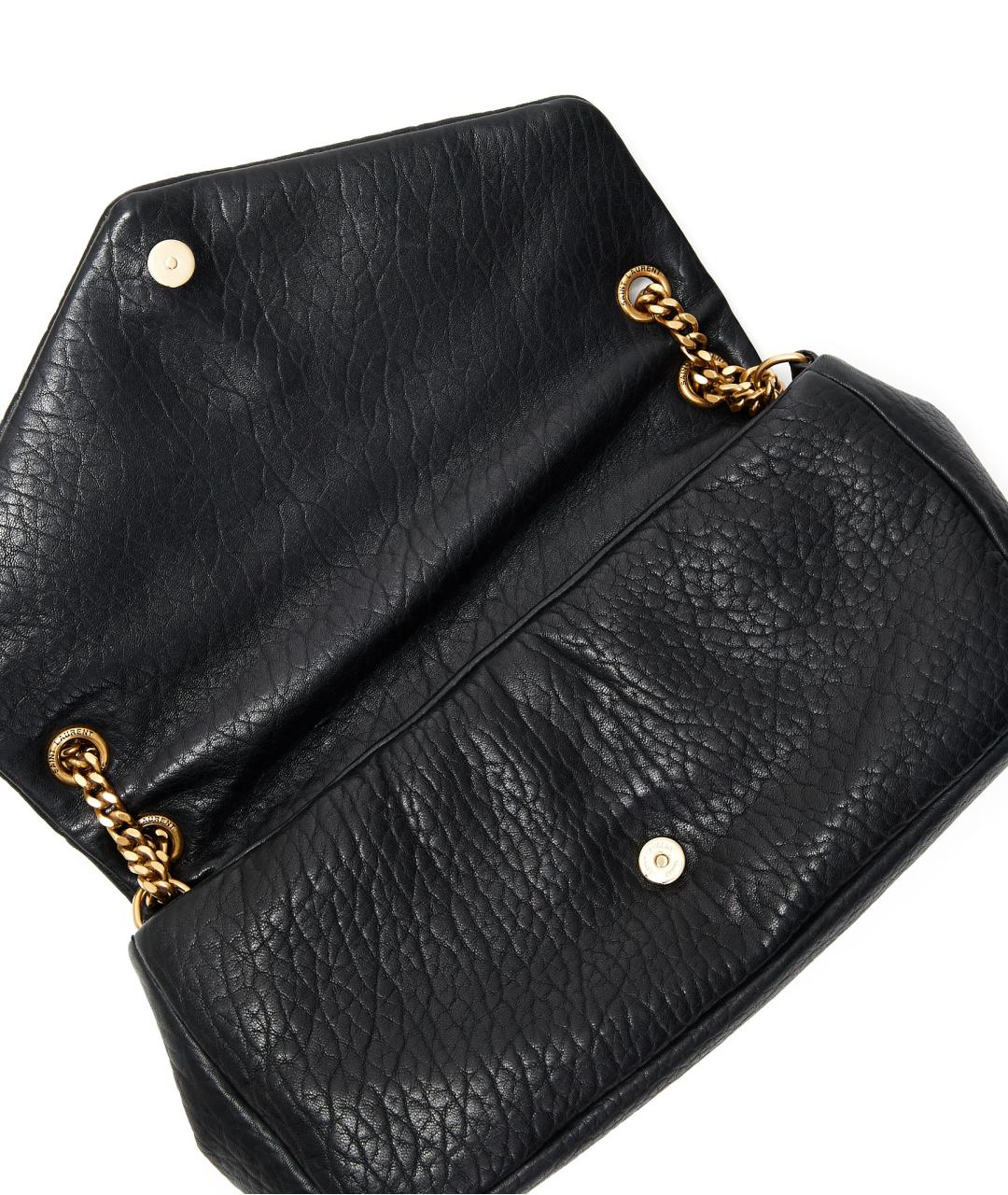 LOUIS VUITTON Черная кожаная сумка через плечо, фото 6