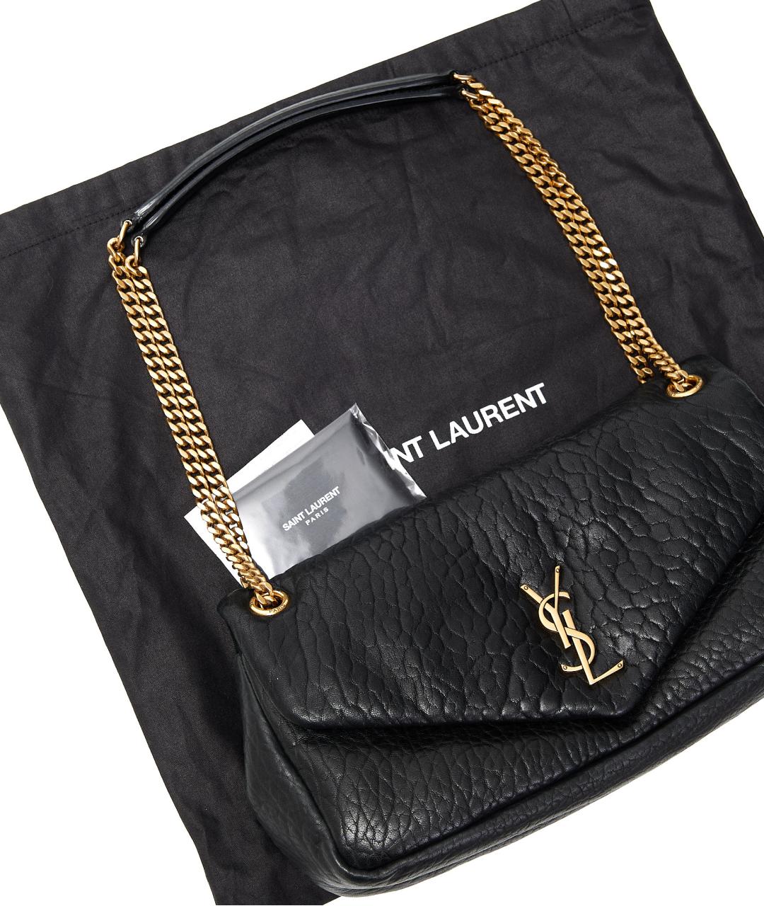 LOUIS VUITTON Черная кожаная сумка через плечо, фото 8