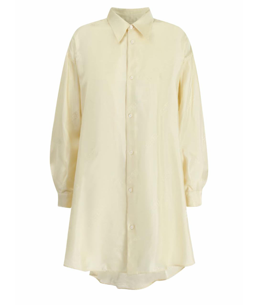 MM6 MAISON MARGIELA Желтое вискозное повседневное платье, фото 1