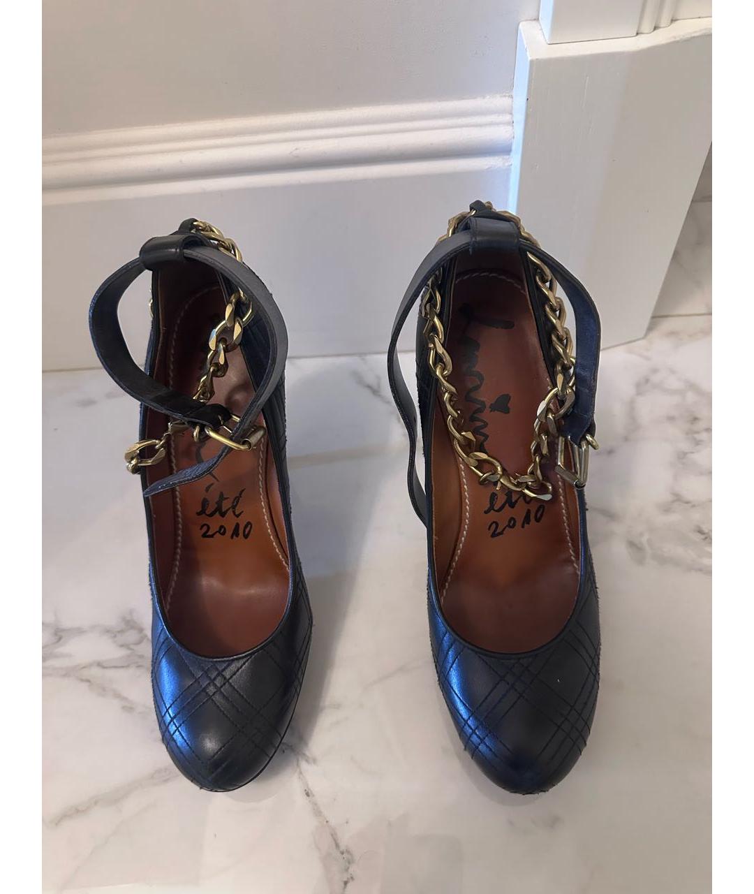 LANVIN Черные кожаные туфли, фото 2