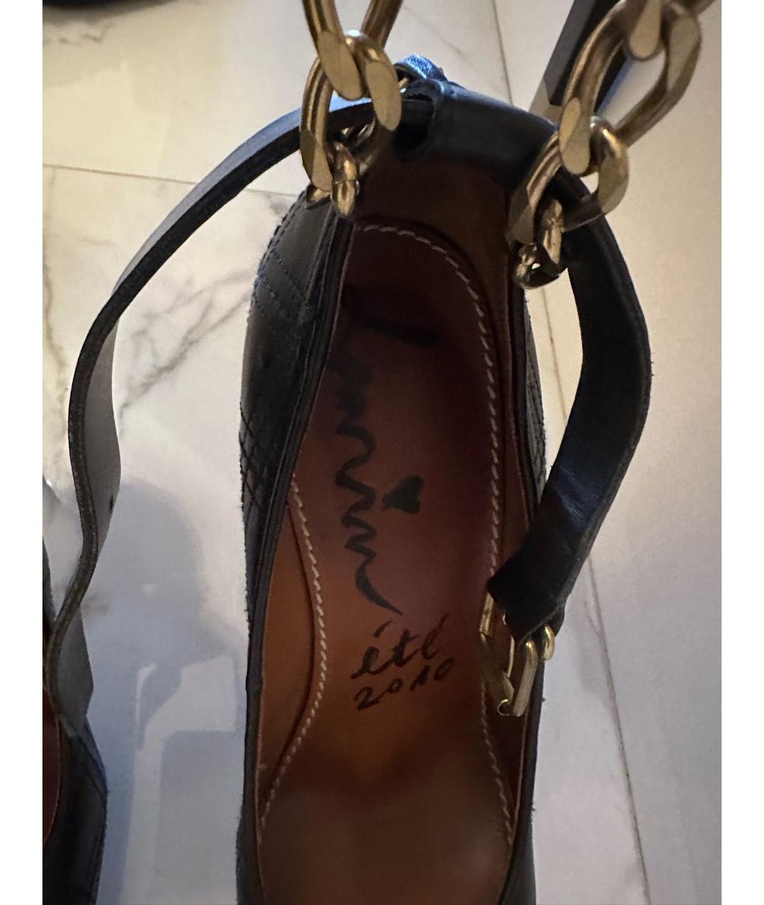 LANVIN Черные кожаные туфли, фото 3