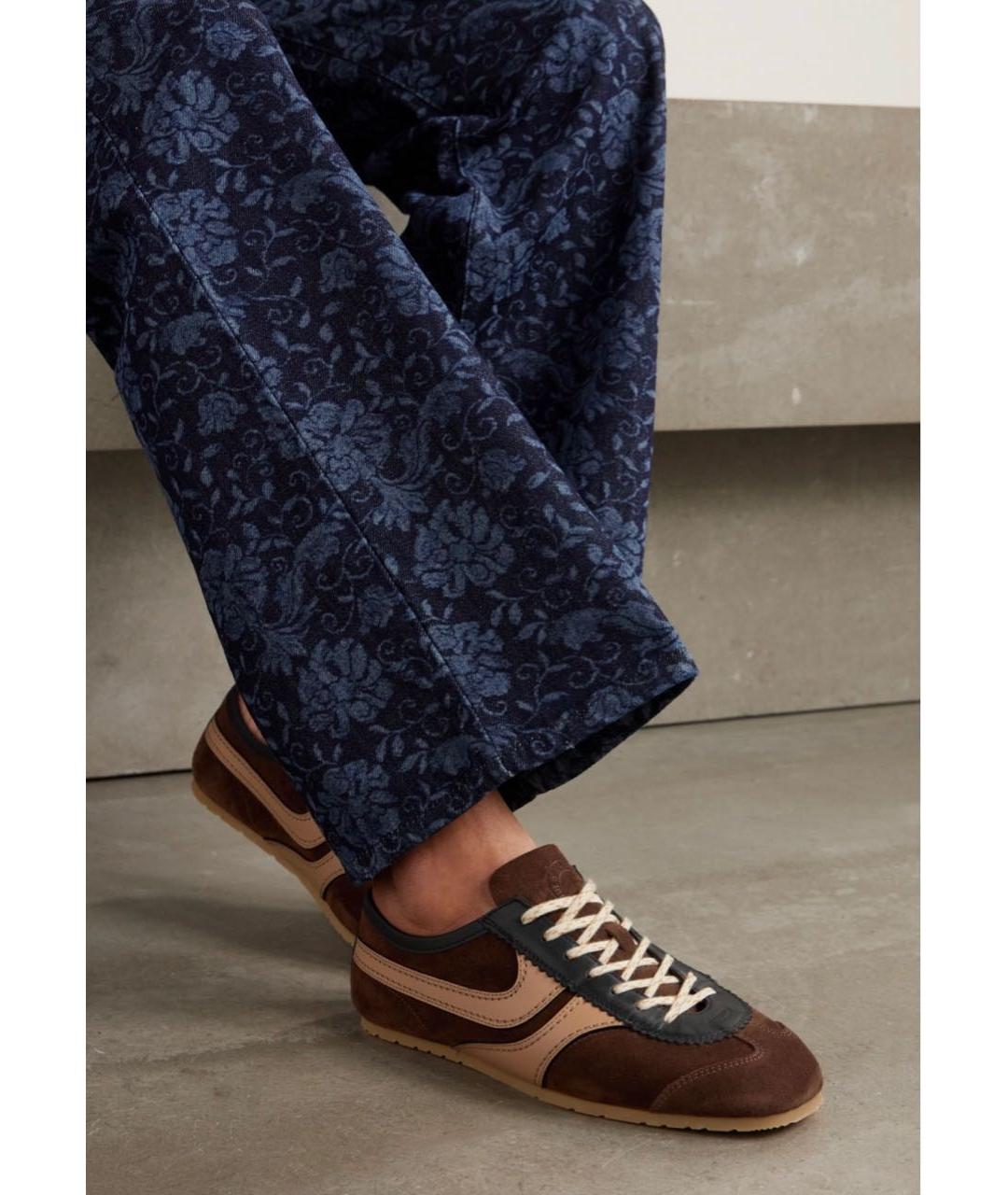 DRIES VAN NOTEN Коричневые замшевые кеды, фото 6