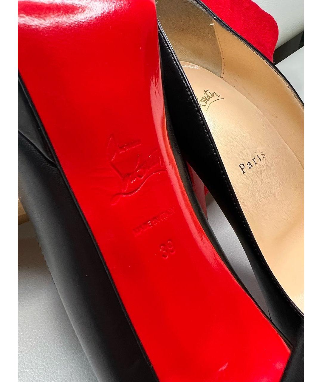 CHRISTIAN LOUBOUTIN Черные кожаные туфли, фото 5