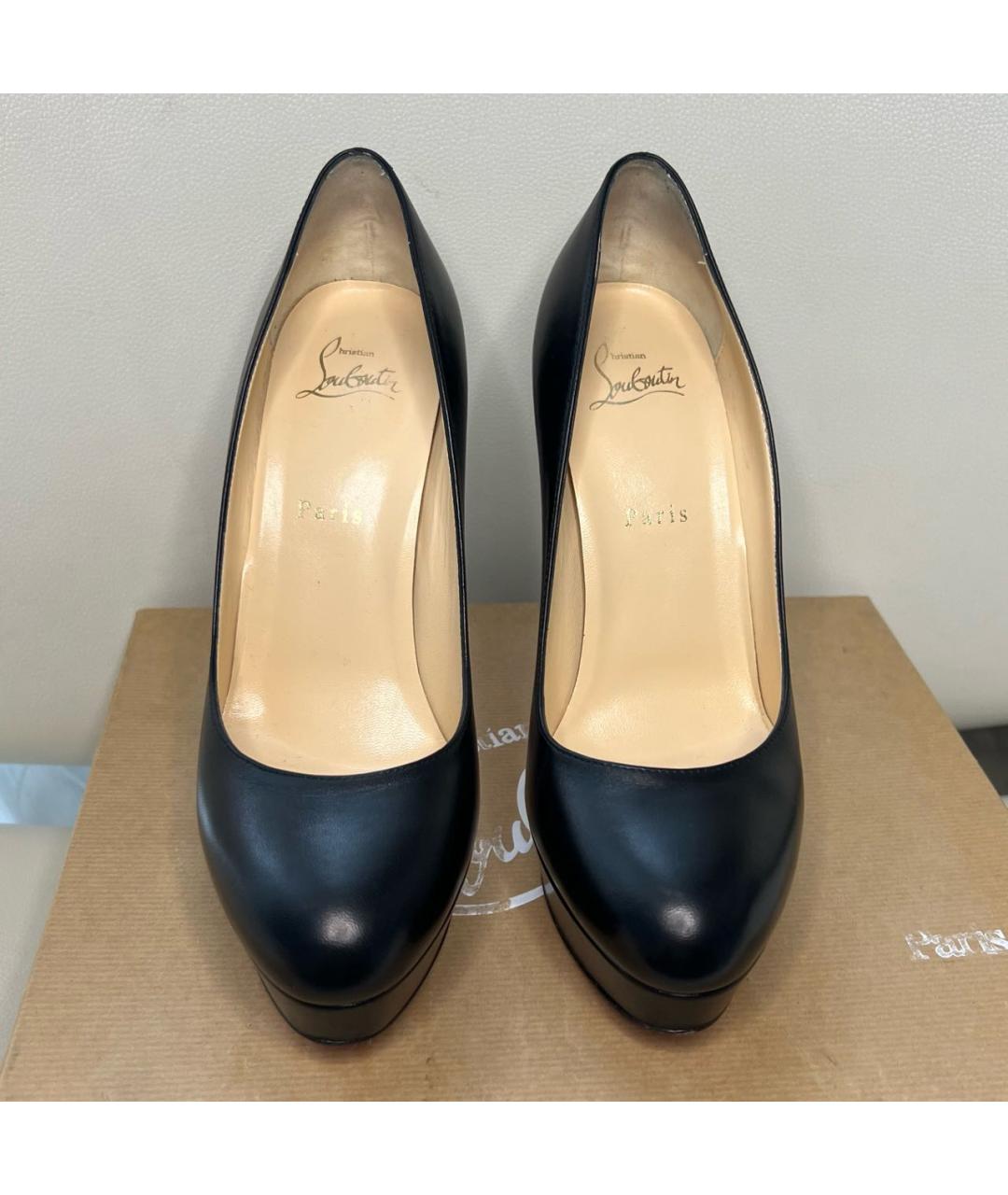 CHRISTIAN LOUBOUTIN Черные кожаные туфли, фото 2