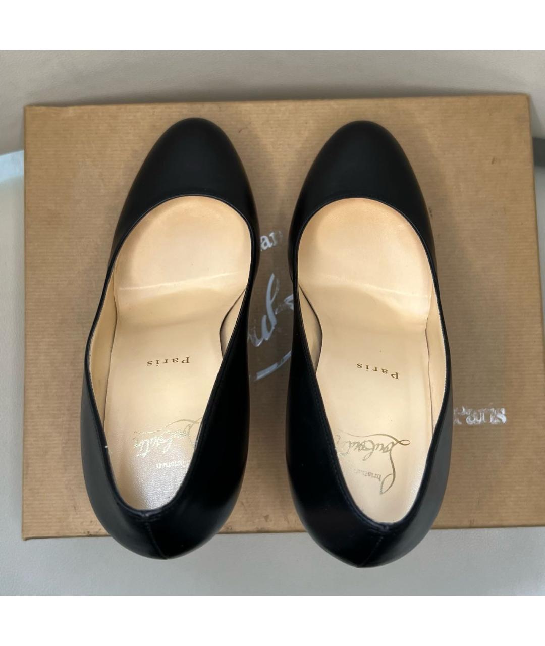 CHRISTIAN LOUBOUTIN Черные кожаные туфли, фото 3