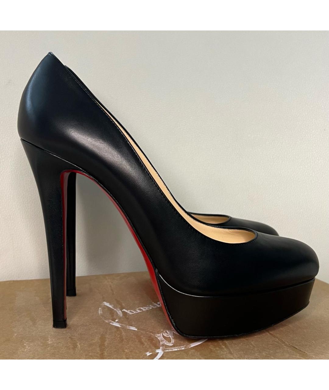 CHRISTIAN LOUBOUTIN Черные кожаные туфли, фото 7