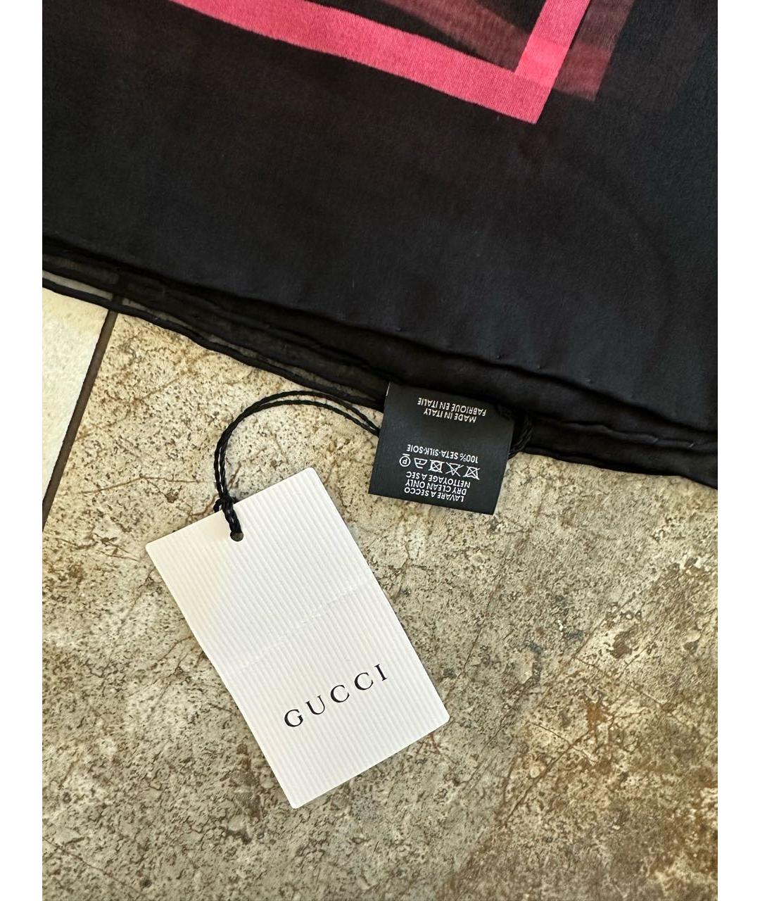 GUCCI Розовый шелковый платок, фото 4