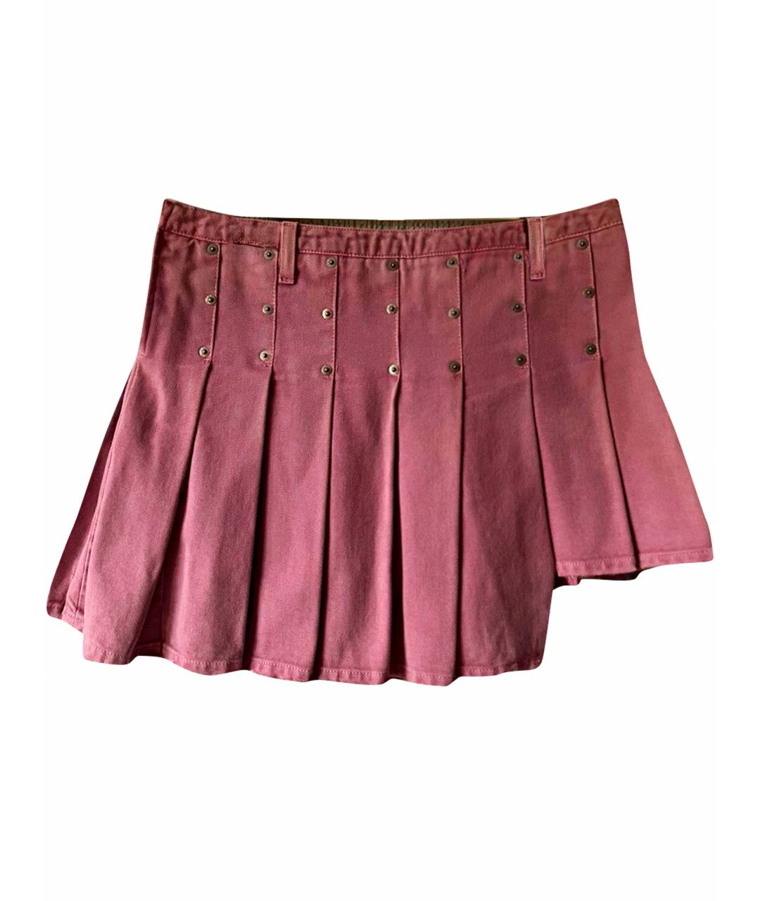 DOLCE&GABBANA Розовая деним юбка мини, фото 1