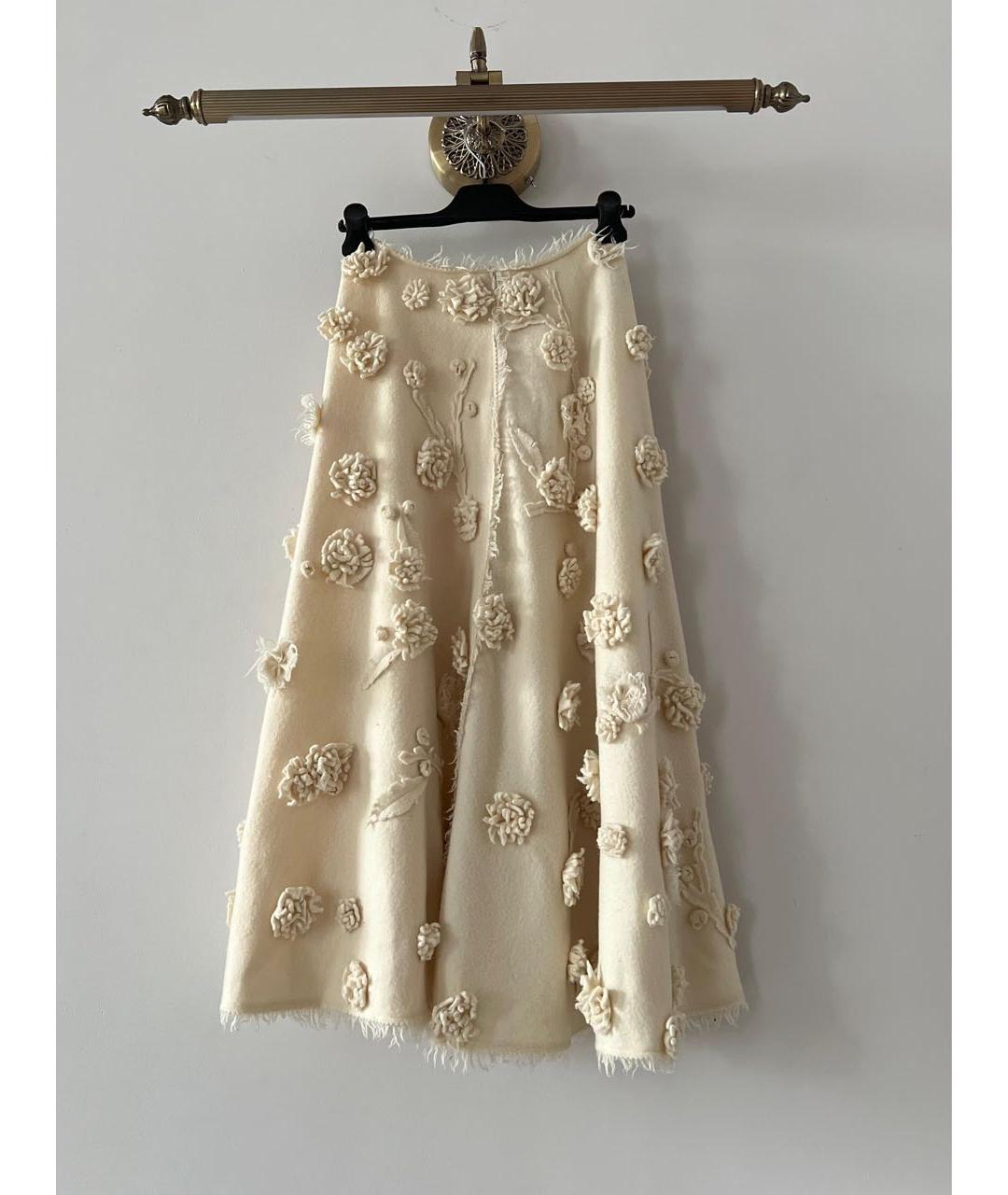 CHRISTIAN DIOR Бежевая шерстяная юбка макси, фото 2