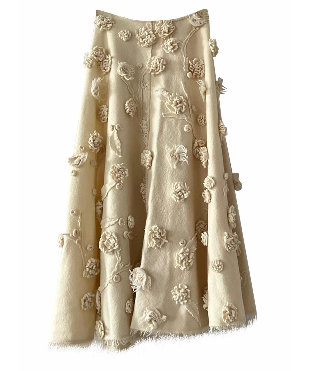 CHRISTIAN DIOR Бежевая шерстяная юбка макси, фото 1