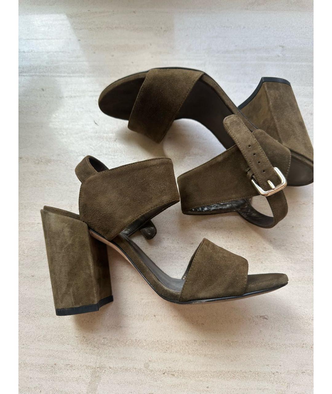 STUART WEITZMAN Хаки замшевые босоножки, фото 5