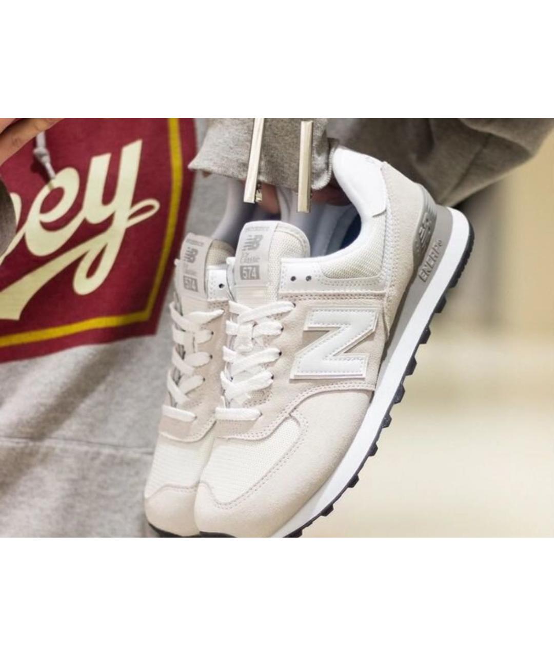NEW BALANCE Бежевые замшевые кроссовки, фото 7