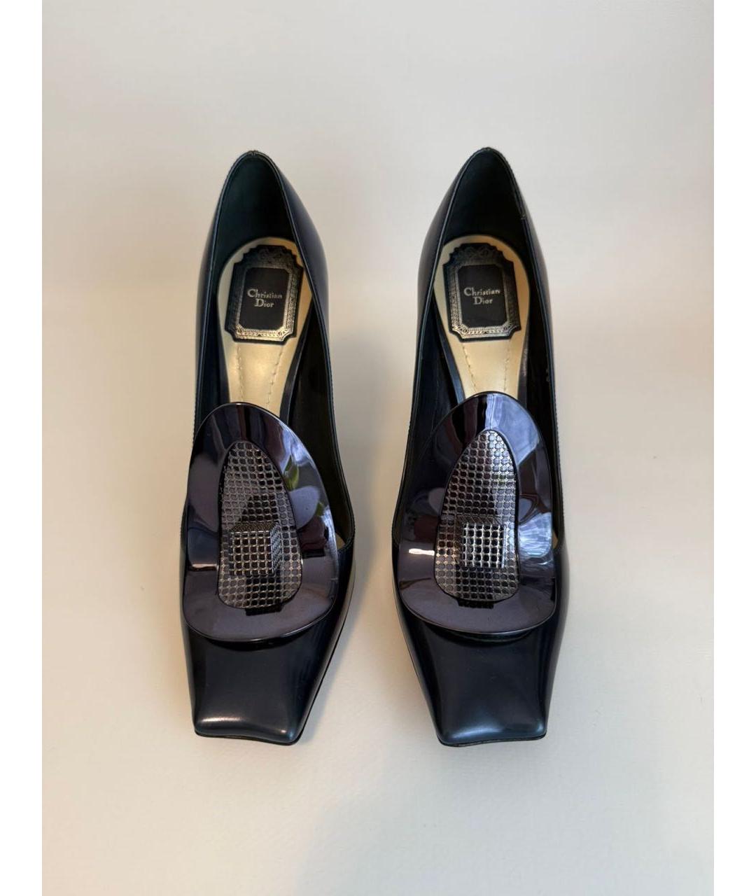 CHRISTIAN DIOR Темно-синие кожаные туфли, фото 2