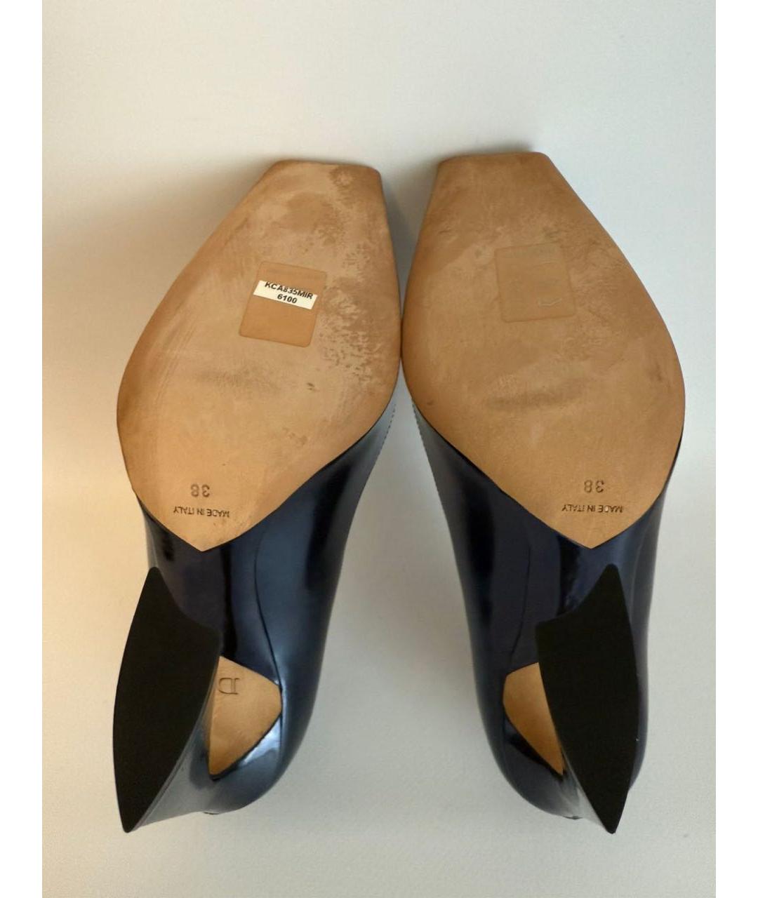 CHRISTIAN DIOR Темно-синие кожаные туфли, фото 3