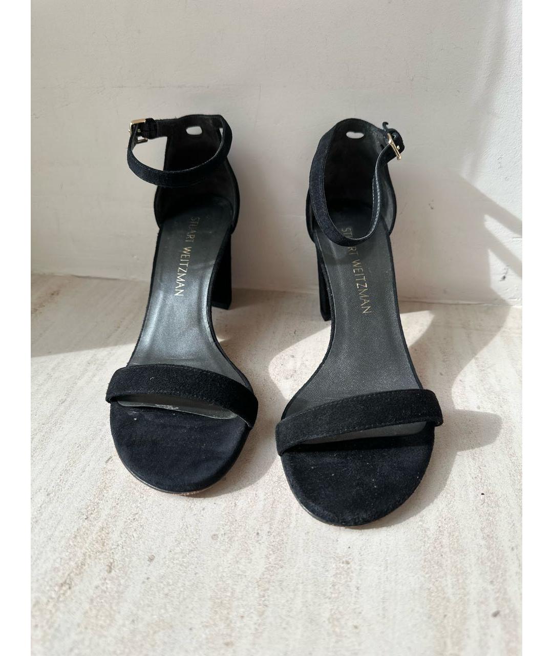 STUART WEITZMAN Черные замшевые босоножки, фото 2