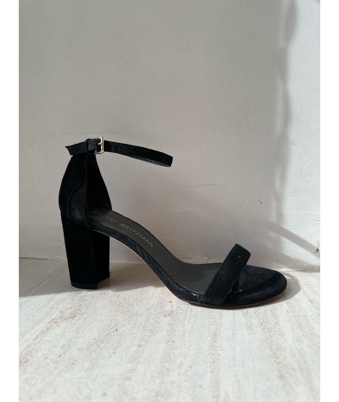 STUART WEITZMAN Черные замшевые босоножки, фото 6