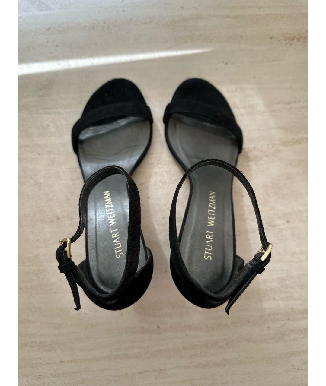 STUART WEITZMAN Черные замшевые босоножки, фото 3