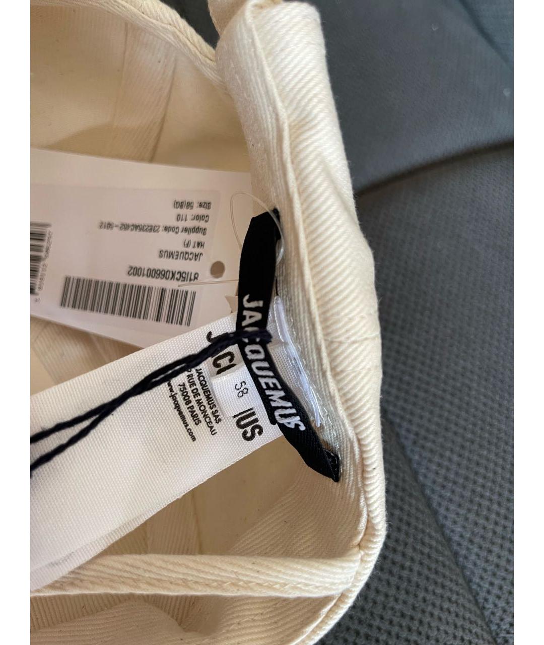 JACQUEMUS Белая хлопковая кепка, фото 5