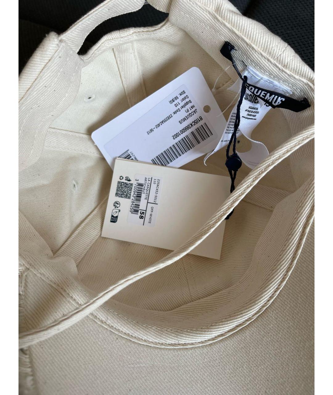 JACQUEMUS Белая хлопковая кепка, фото 6