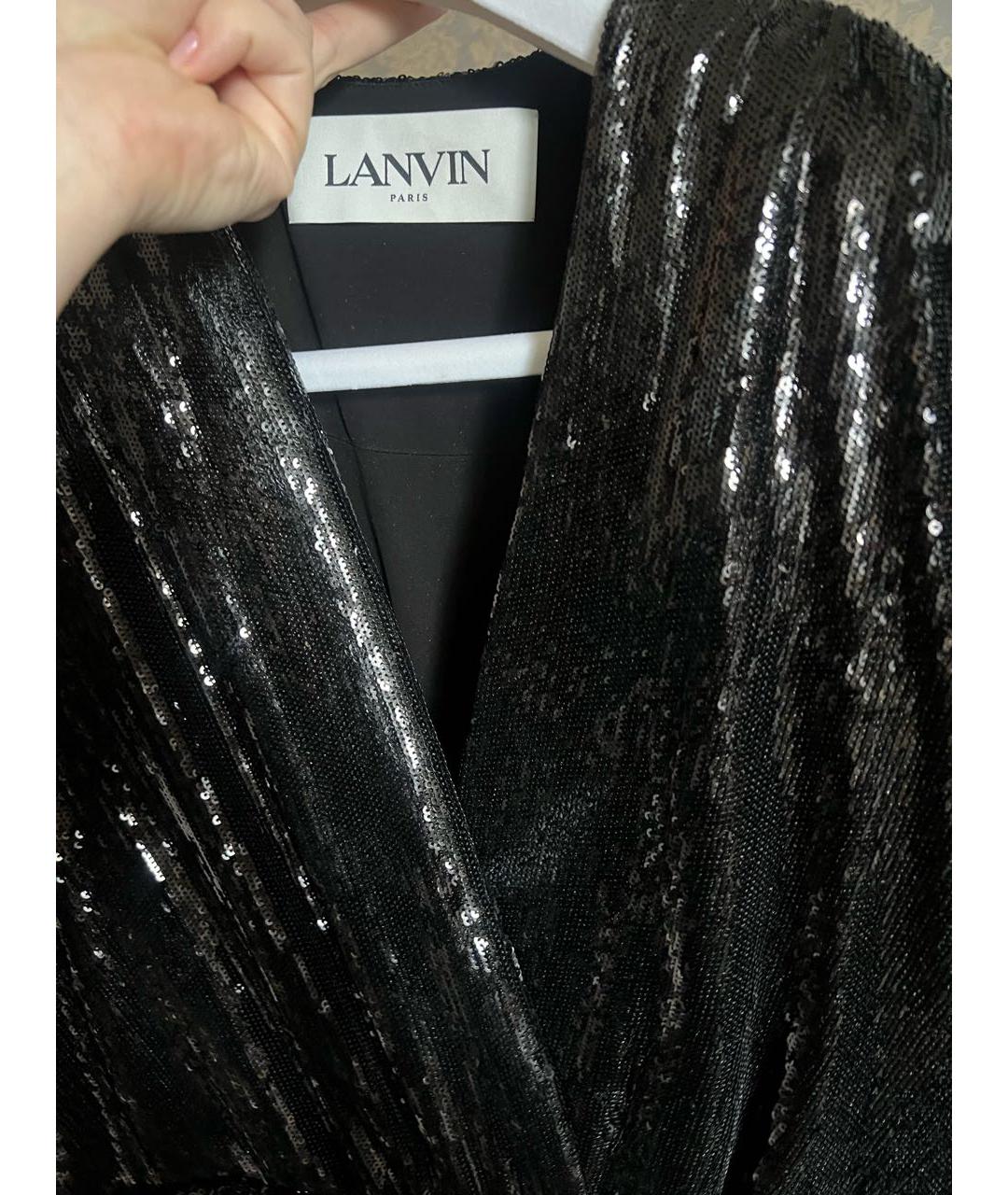 LANVIN Черное полиэстеровое вечернее платье, фото 3