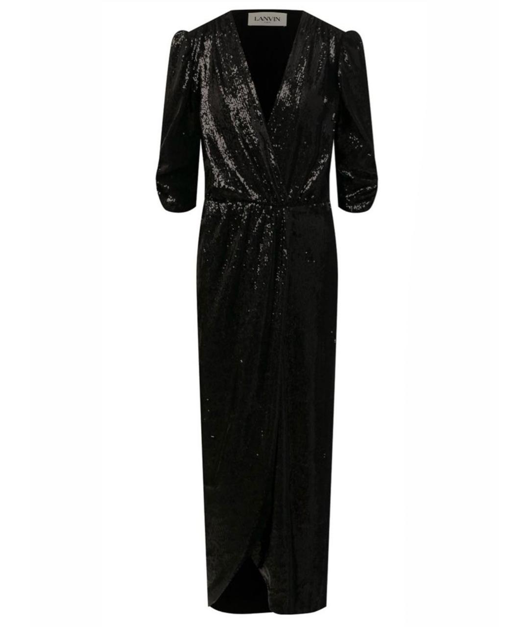 LANVIN Черное полиэстеровое вечернее платье, фото 1