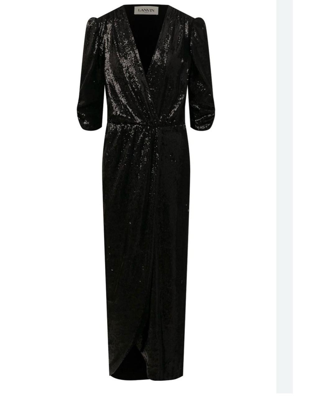 LANVIN Черное полиэстеровое вечернее платье, фото 6