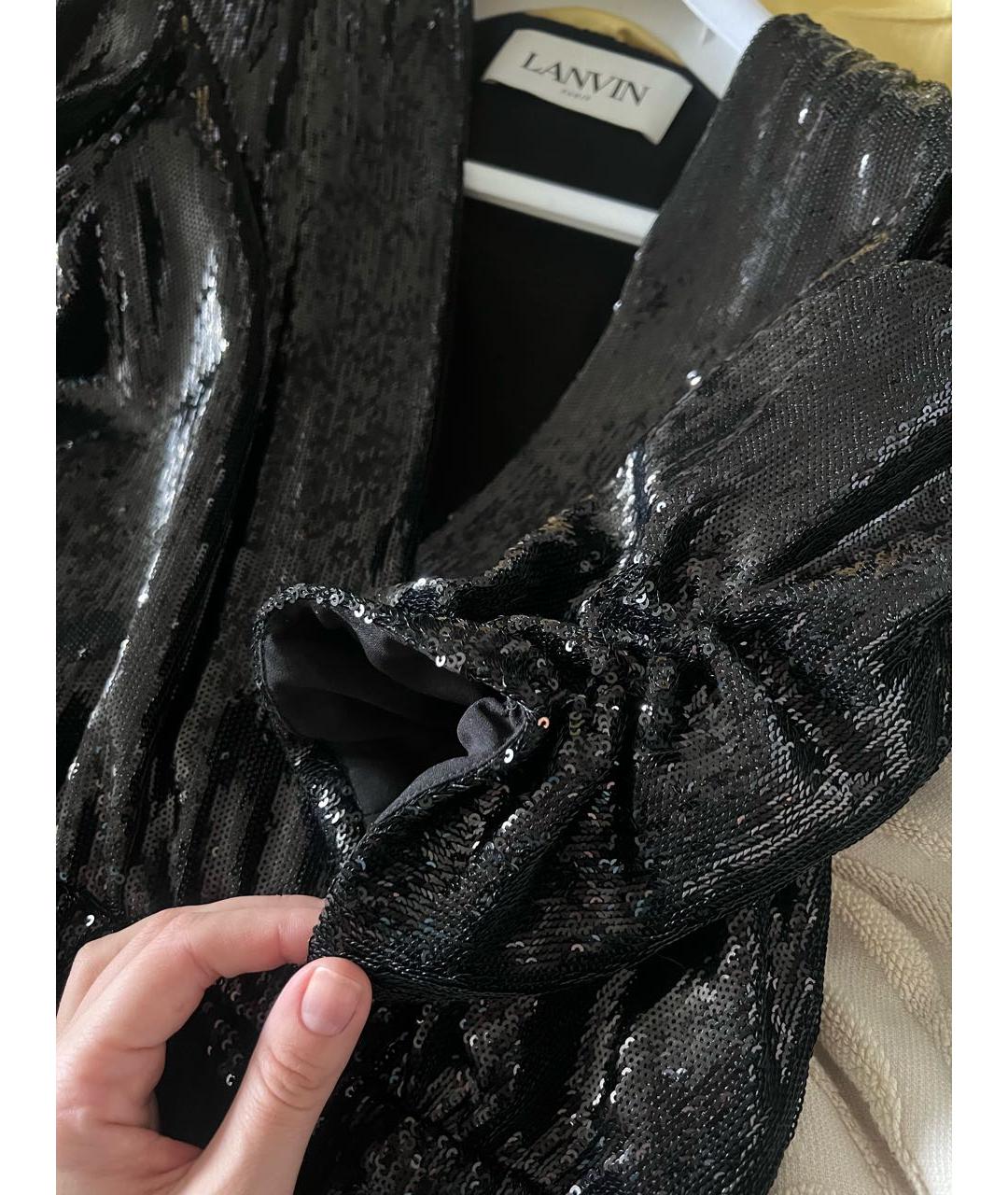 LANVIN Черное полиэстеровое вечернее платье, фото 4