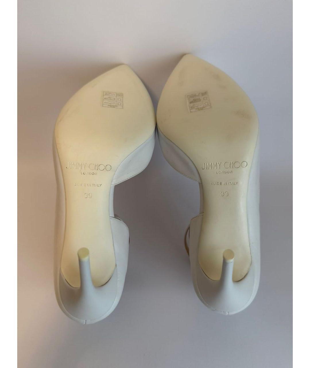 JIMMY CHOO Белые кожаные туфли, фото 3