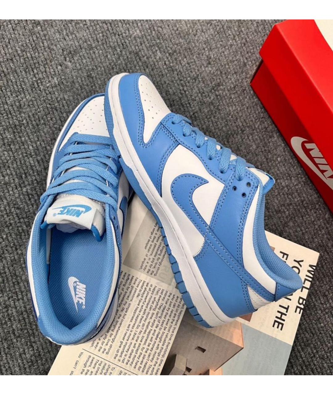 NIKE Голубые кожаные кроссовки, фото 7
