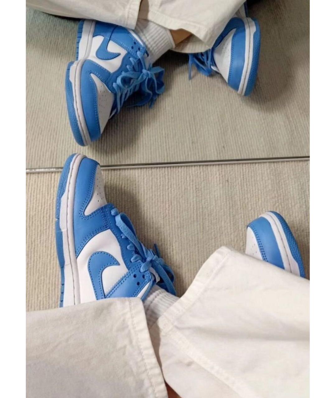 NIKE Голубые кожаные кроссовки, фото 8