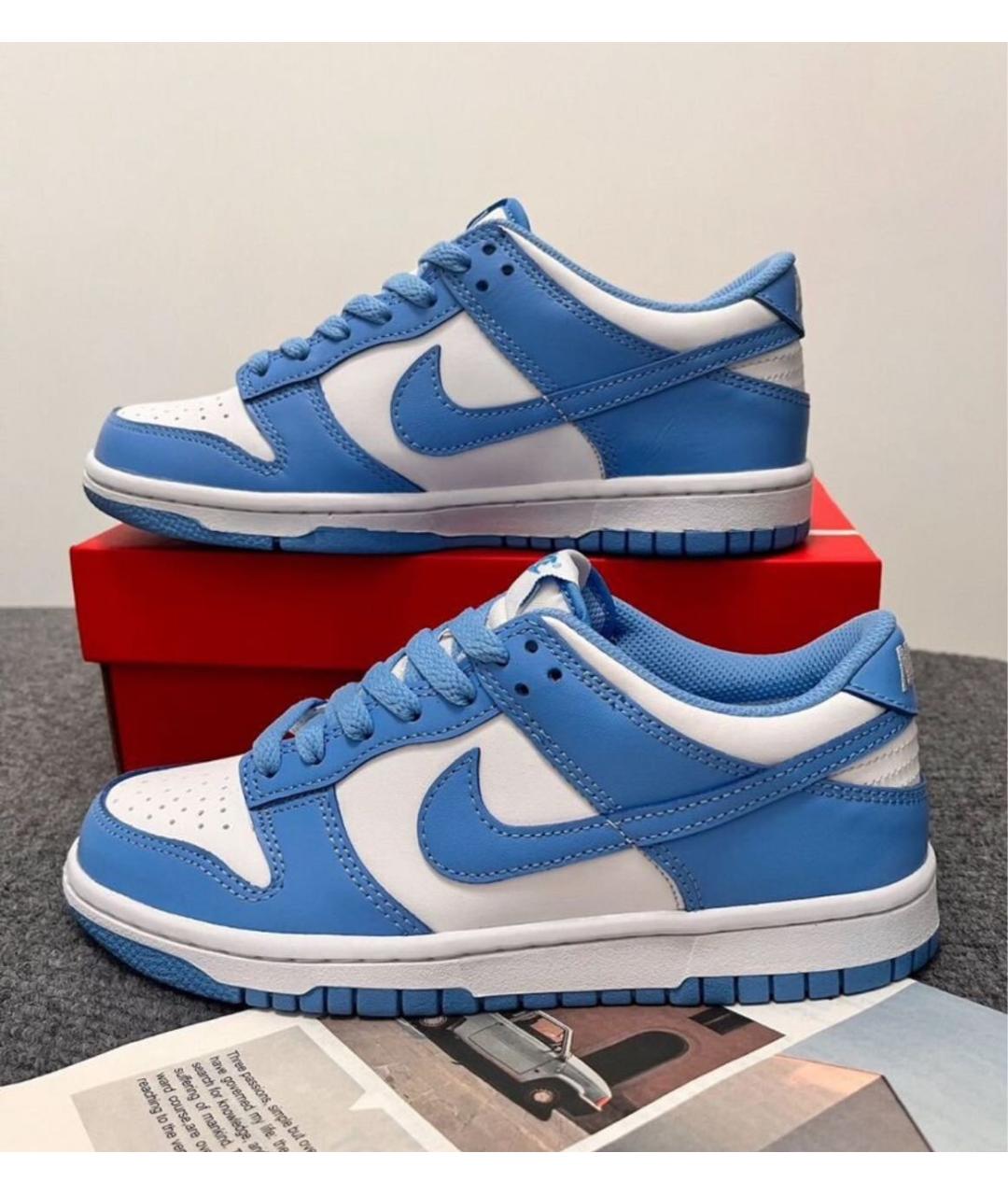 NIKE Голубые кожаные кроссовки, фото 6