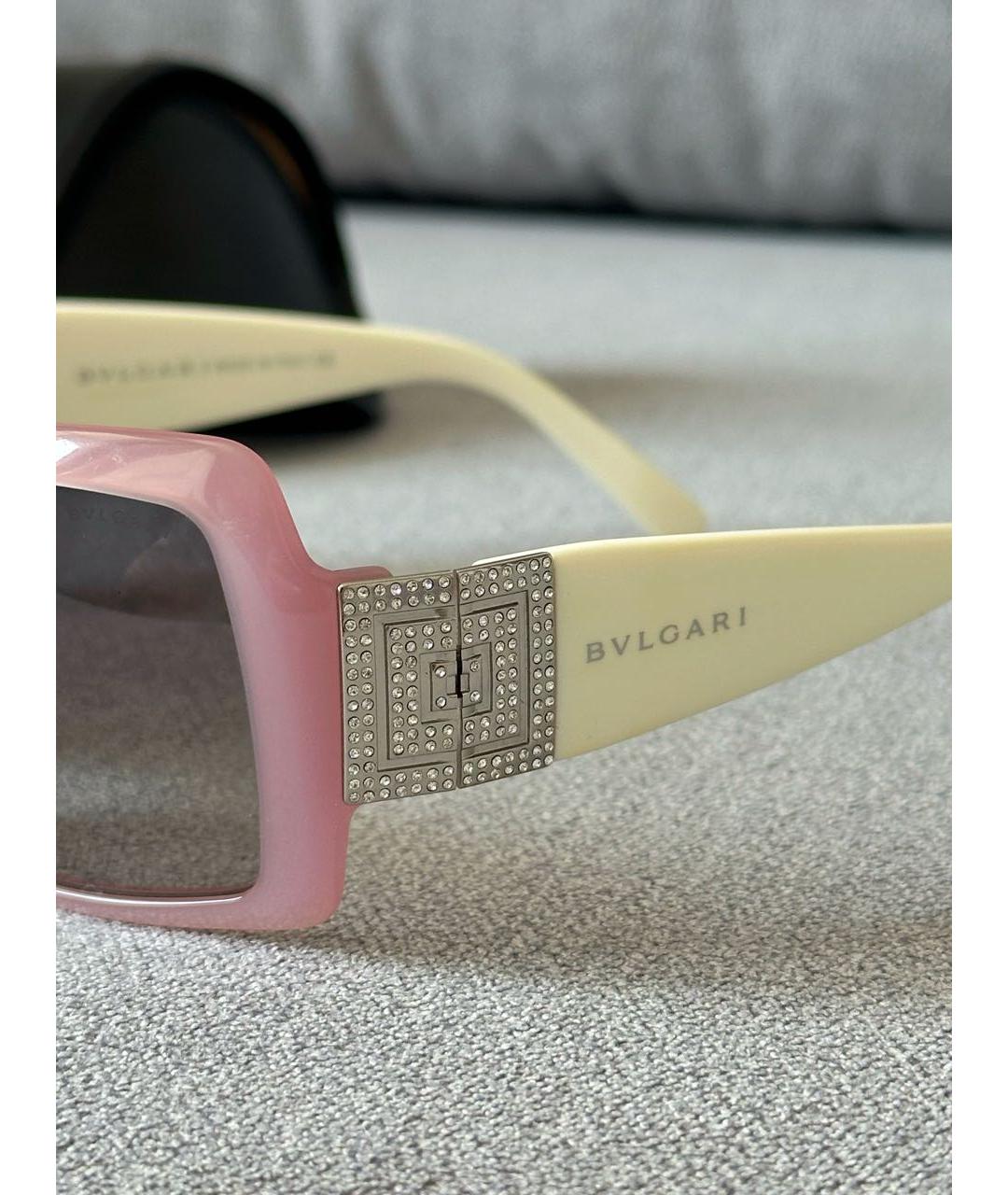 BVLGARI Розовые металлические солнцезащитные очки, фото 5
