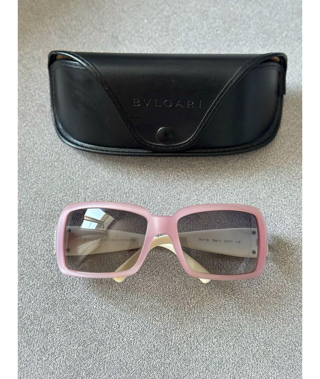 BVLGARI Розовые металлические солнцезащитные очки, фото 3