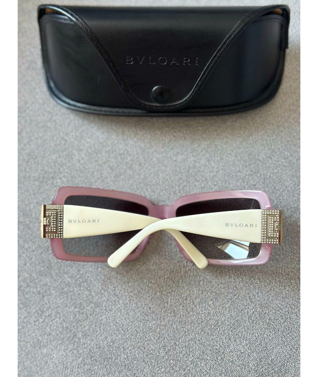 BVLGARI Розовые металлические солнцезащитные очки, фото 4