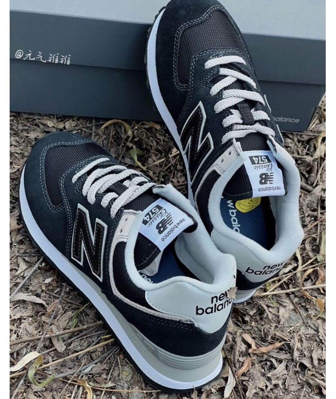 NEW BALANCE Черные замшевые низкие кроссовки / кеды, фото 7