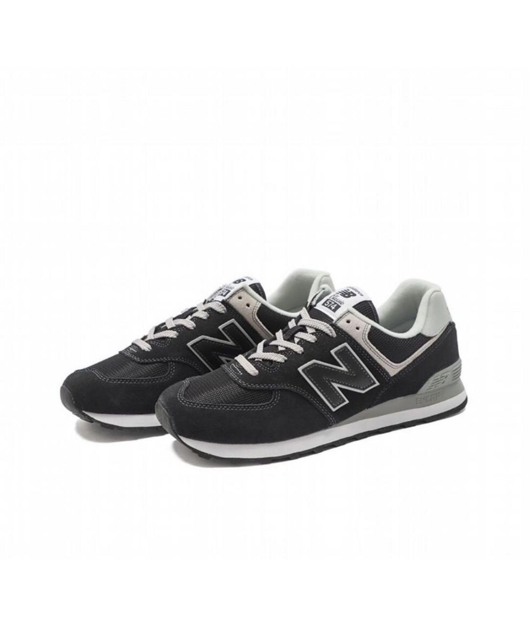 NEW BALANCE Черные замшевые низкие кроссовки / кеды, фото 2