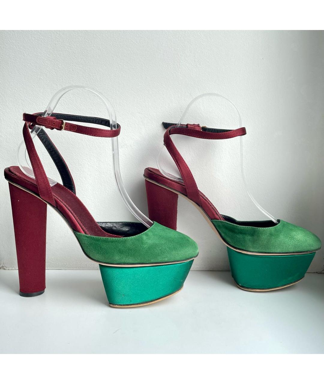 GIAMBATTISTA VALLI Зеленые замшевые босоножки, фото 5