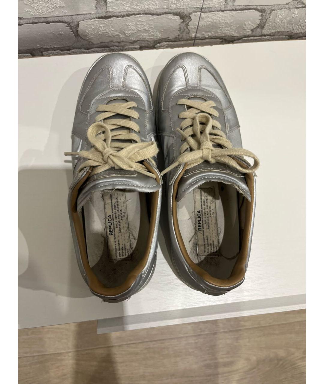 MAISON MARGIELA Серебряные низкие кроссовки / кеды, фото 3