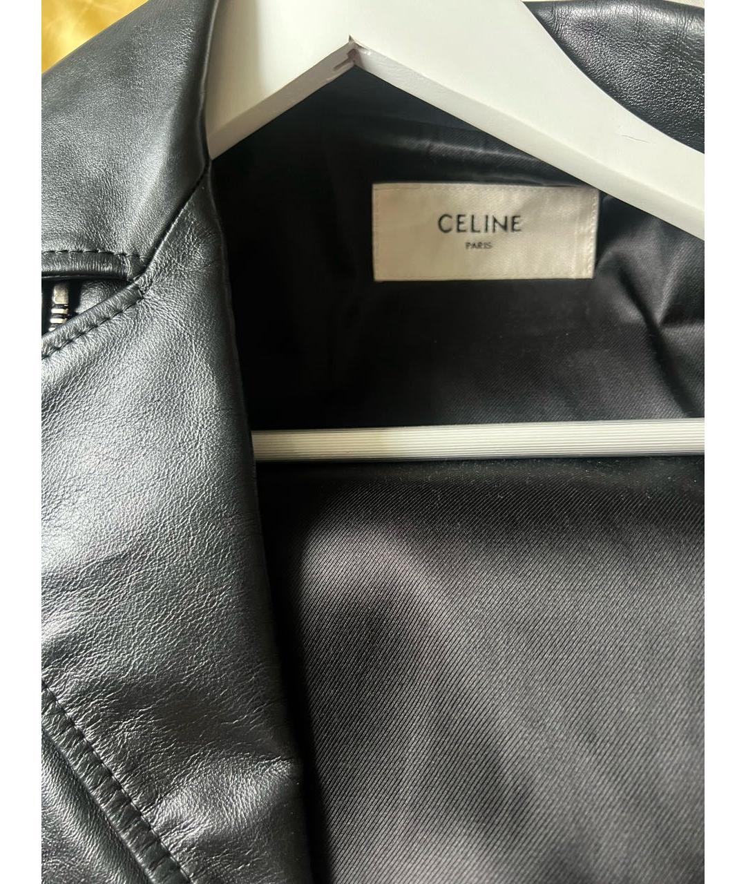 CELINE Черная кожаная куртка, фото 4
