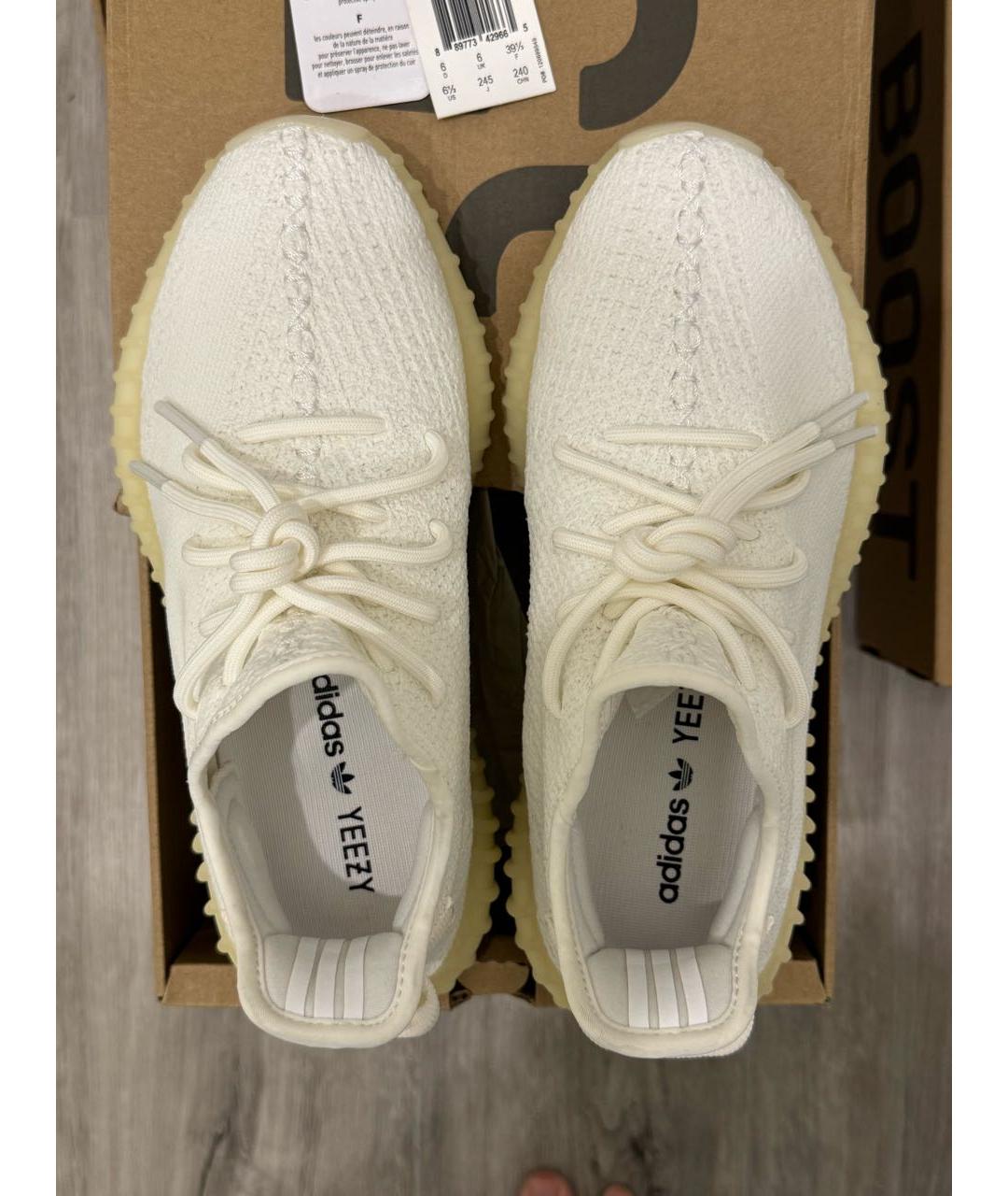 ADIDAS YEEZY Белые текстильные кроссовки, фото 3