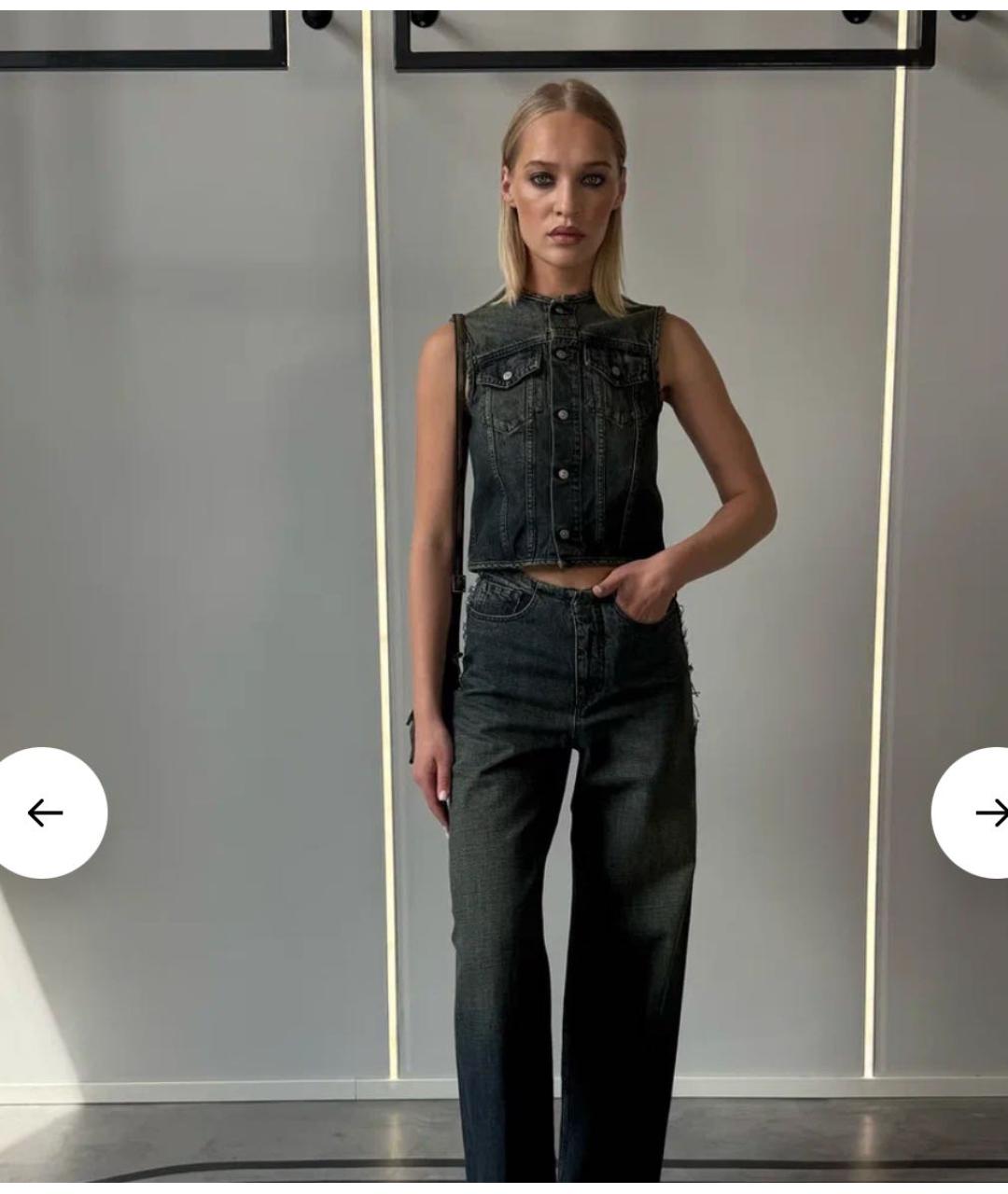 MM6 MAISON MARGIELA Темно-синие хлопковые прямые джинсы, фото 2