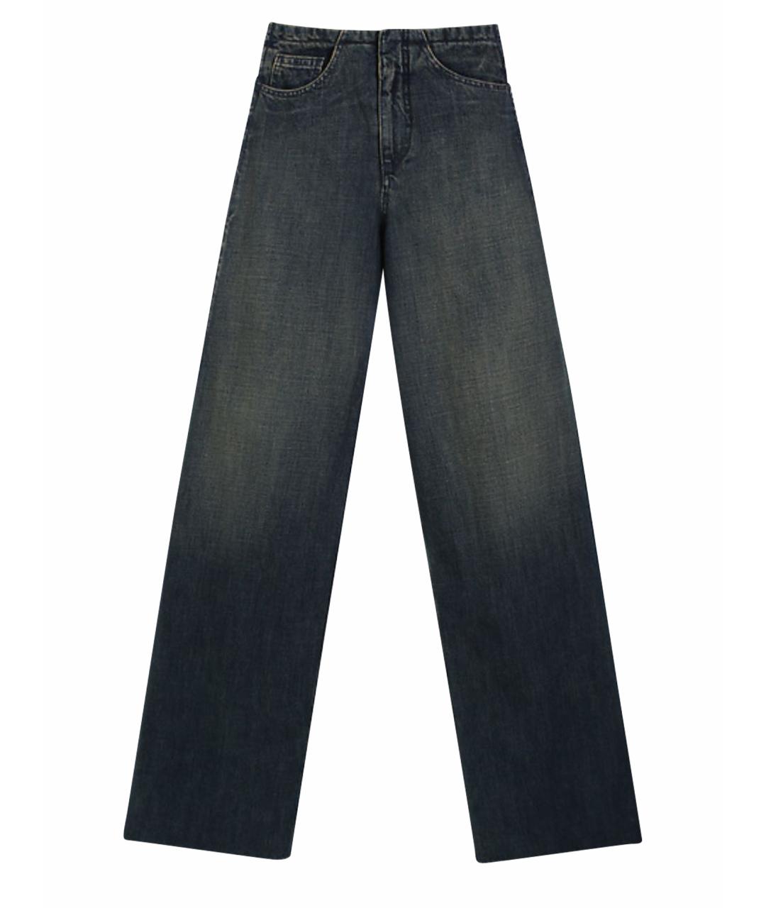 MM6 MAISON MARGIELA Темно-синие хлопковые прямые джинсы, фото 1
