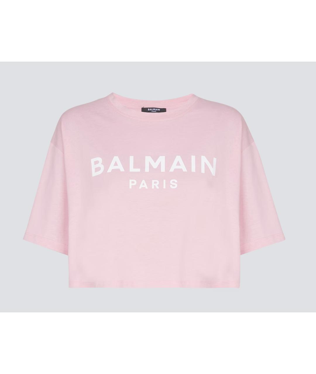 BALMAIN Розовая хлопковая футболка, фото 5