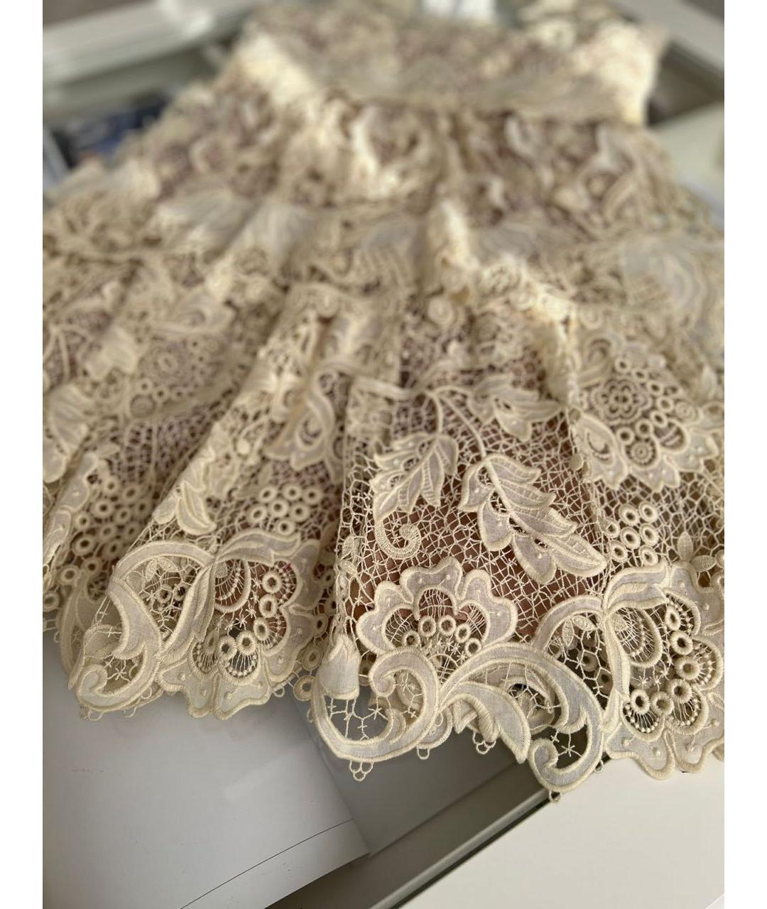 CHRISTIAN DIOR Бежевое полиэстеровое вечернее платье, фото 4